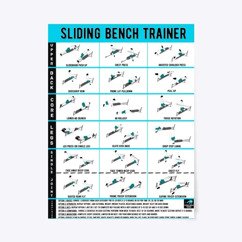 Sliding Bench Workout Poster